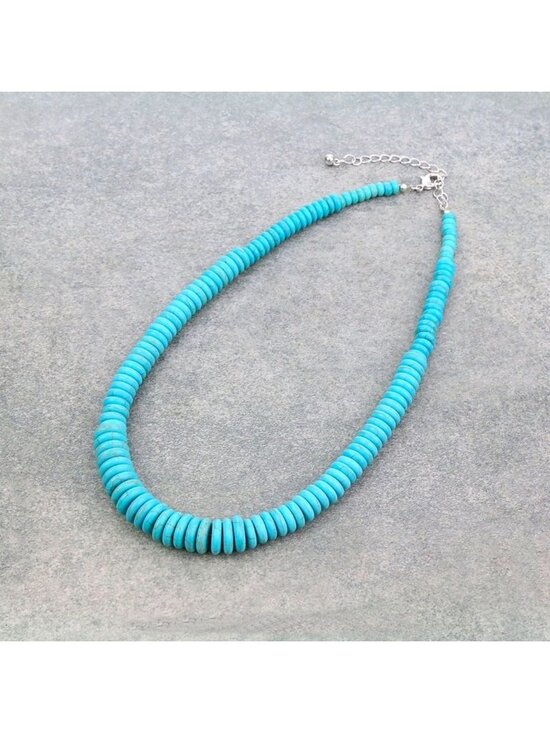 Jewelry - Western Heishi Stone Beaded Necklace Turquoise 18″